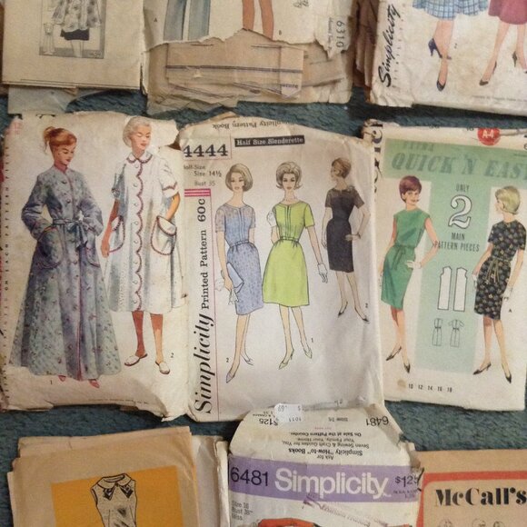 Lot of 14 INCOMPLETE Vintage Patterns, 1940s-1980s - Picture 4 of 7